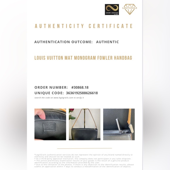 Pre-loved Louis Vuitton Vintage Monogram Mat Fowler Bag / Verified Authentic - Picture 11 of 11